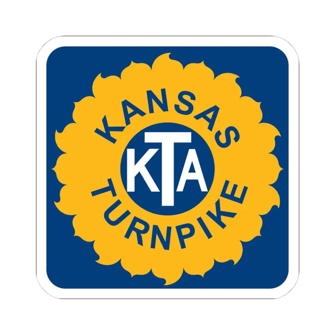 Kansas Turnpike (Kansas) (Road Sign) STICKER Vinyl Kiss-Cut Decal 4 Inch White - The Sticker Space