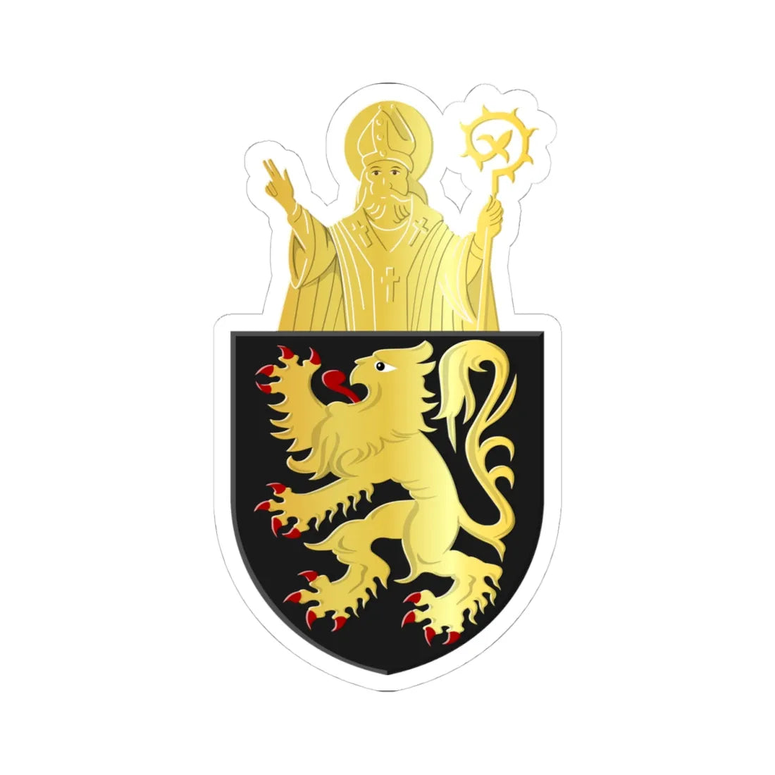 Kapelle-op-den-Bos wapen (Belgium) (Coat of Arms) STICKER Vinyl Kiss-Cut Decal 4 Inch White - The Sticker Space
