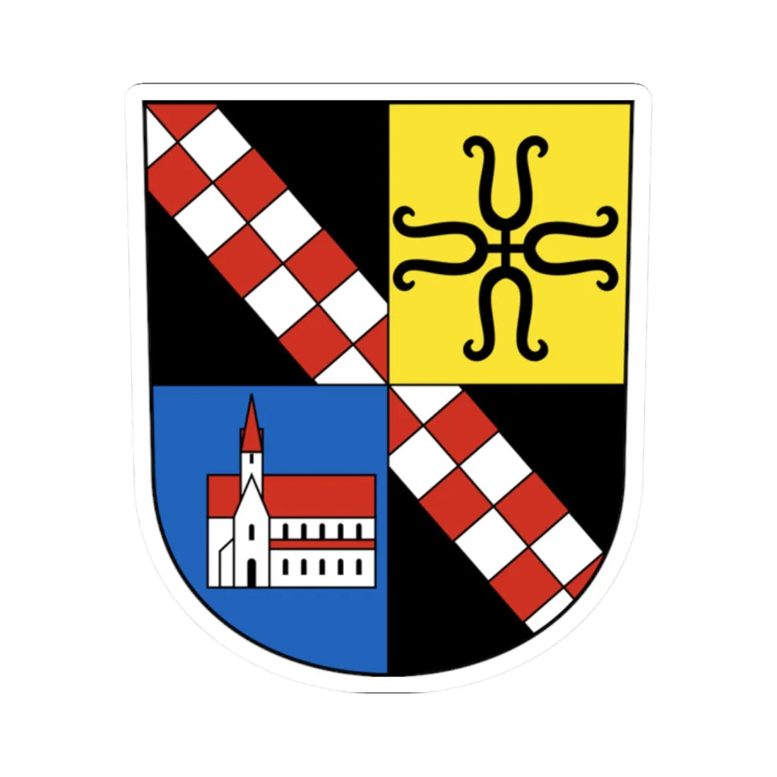 Kappel am Albis-blazon (Switzerland) (Coat of Arms) STICKER Vinyl Kiss-Cut Decal - The Sticker Space