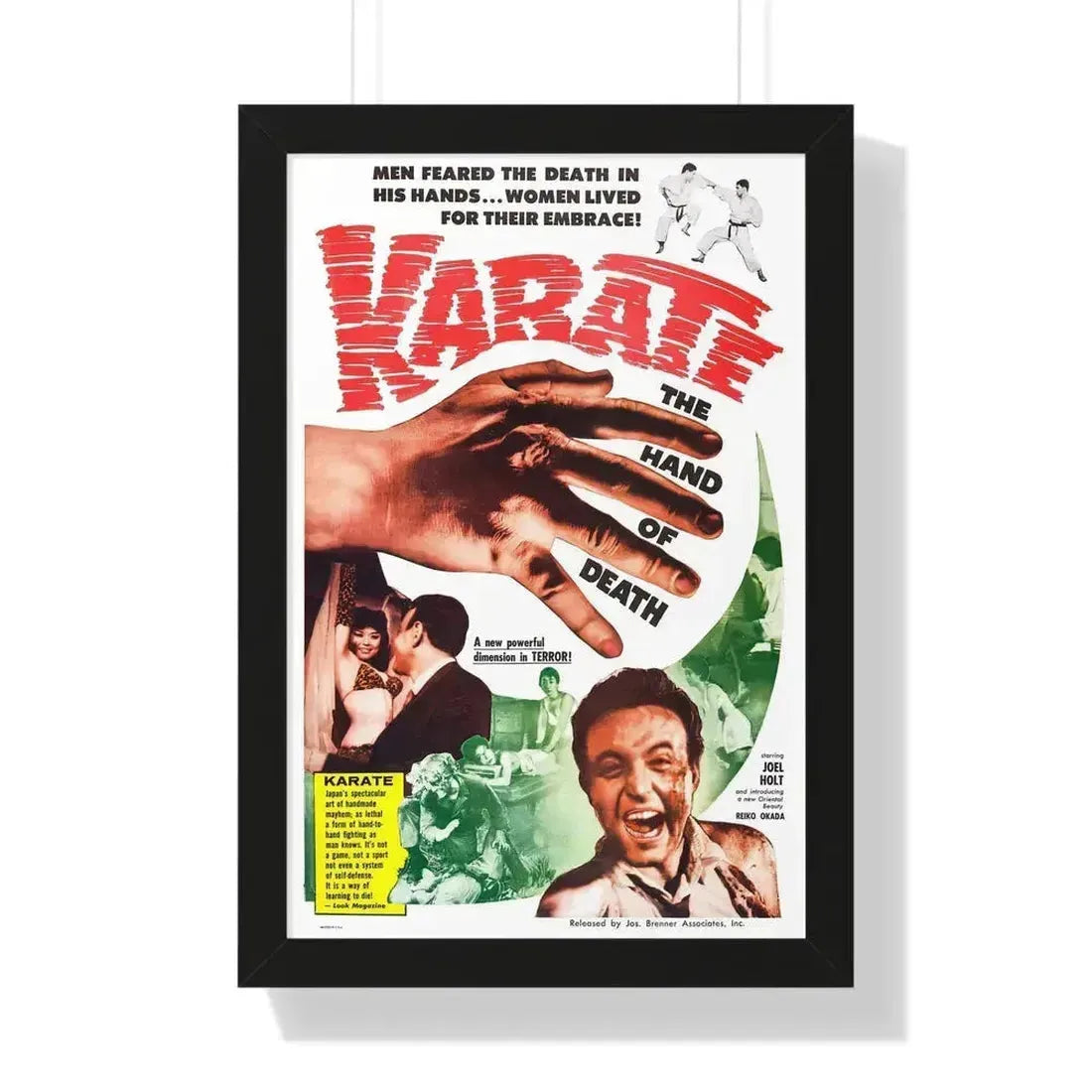 KARATE THE HAND OF DEATH 1961 - Framed Movie Poster 16″ x 24″ Black - The Sticker Space