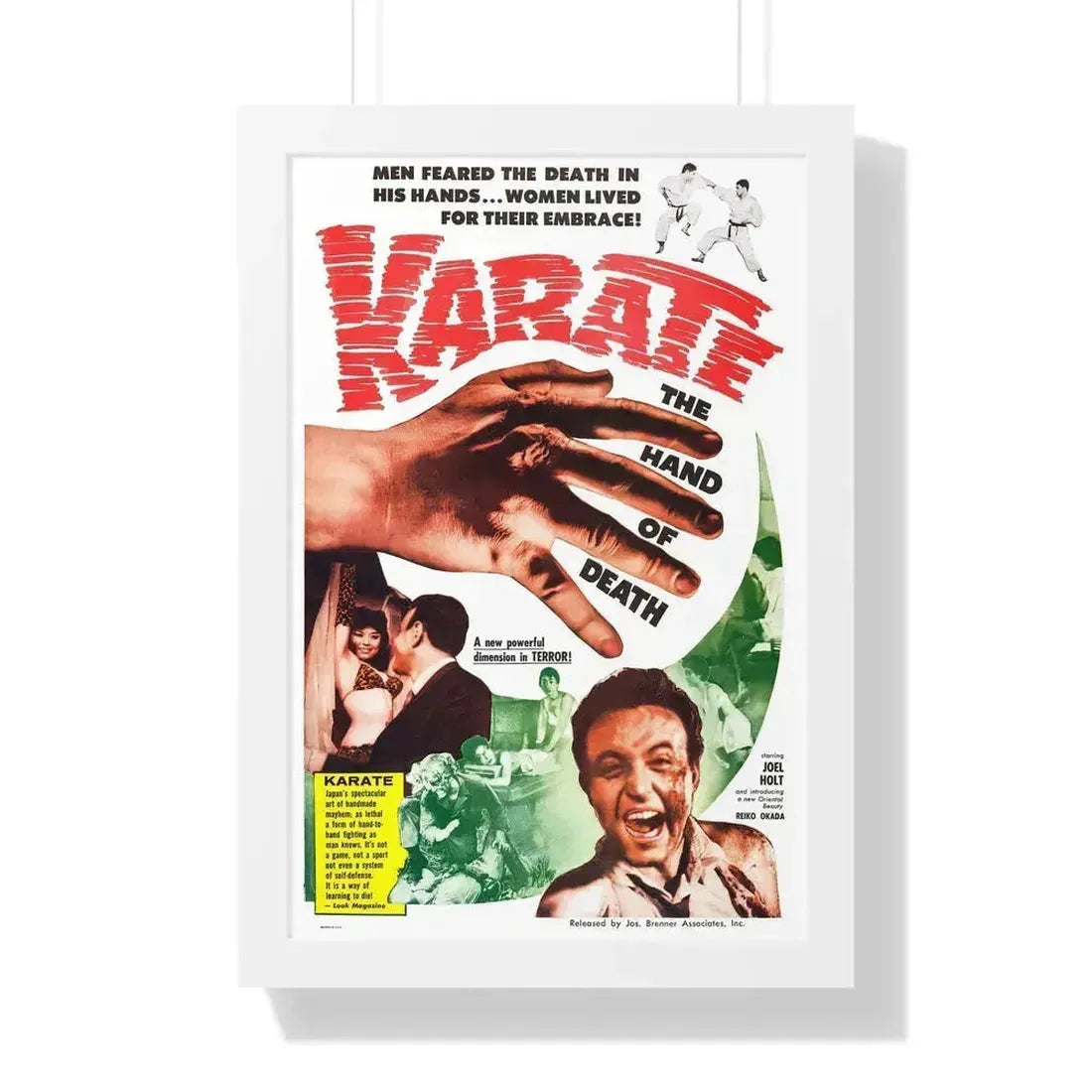KARATE THE HAND OF DEATH 1961 - Framed Movie Poster 16″ x 24″ White - The Sticker Space