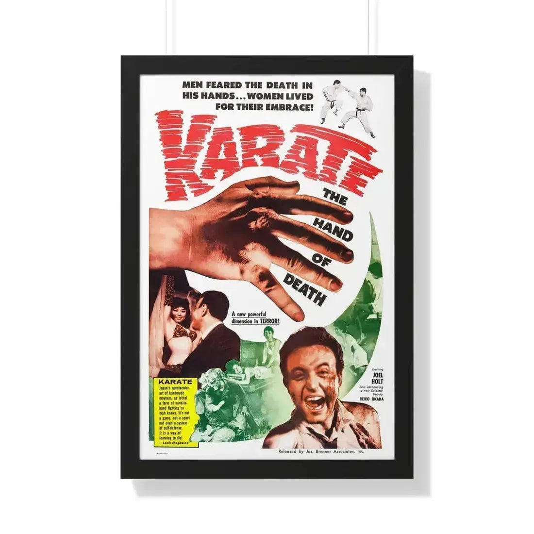 KARATE THE HAND OF DEATH 1961 - Framed Movie Poster 20" x 30" Black - The Sticker Space