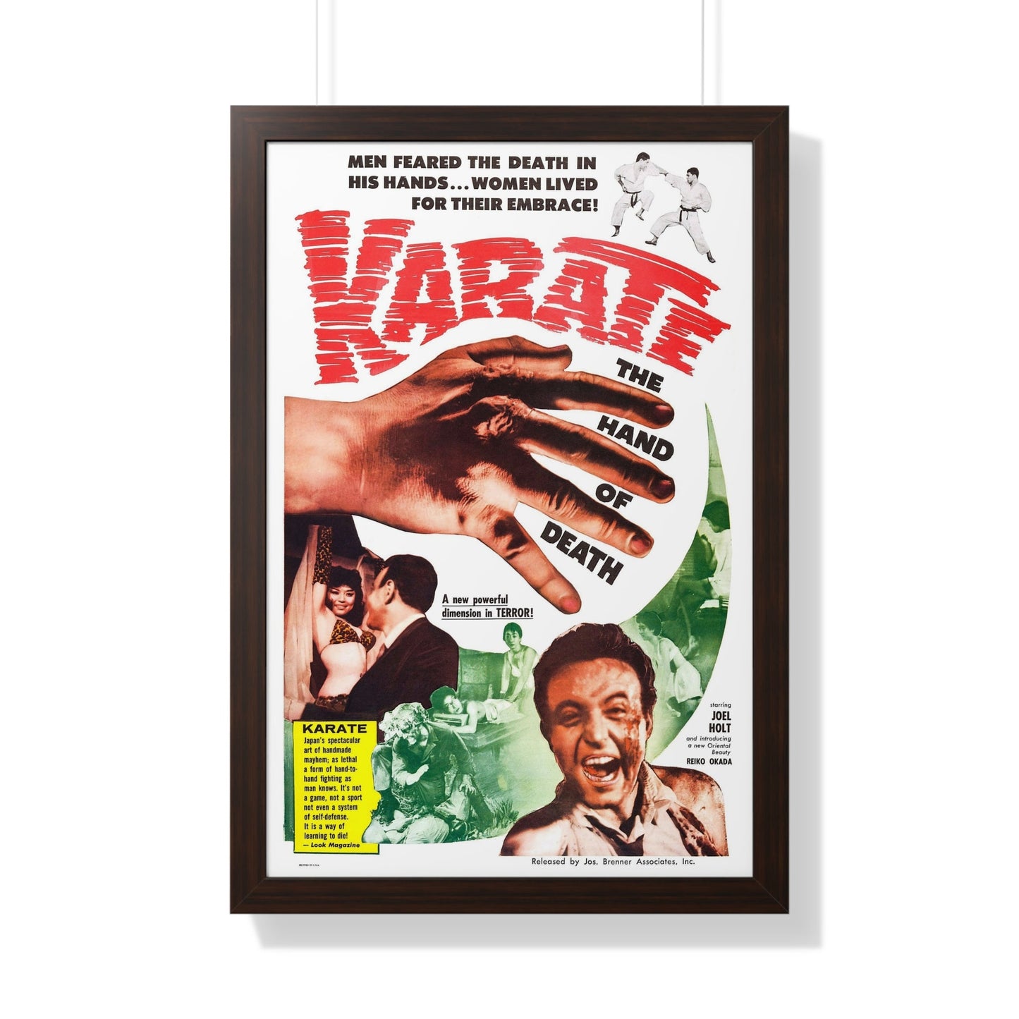 KARATE THE HAND OF DEATH 1961 - Framed Movie Poster-20" x 30"-The Sticker Space