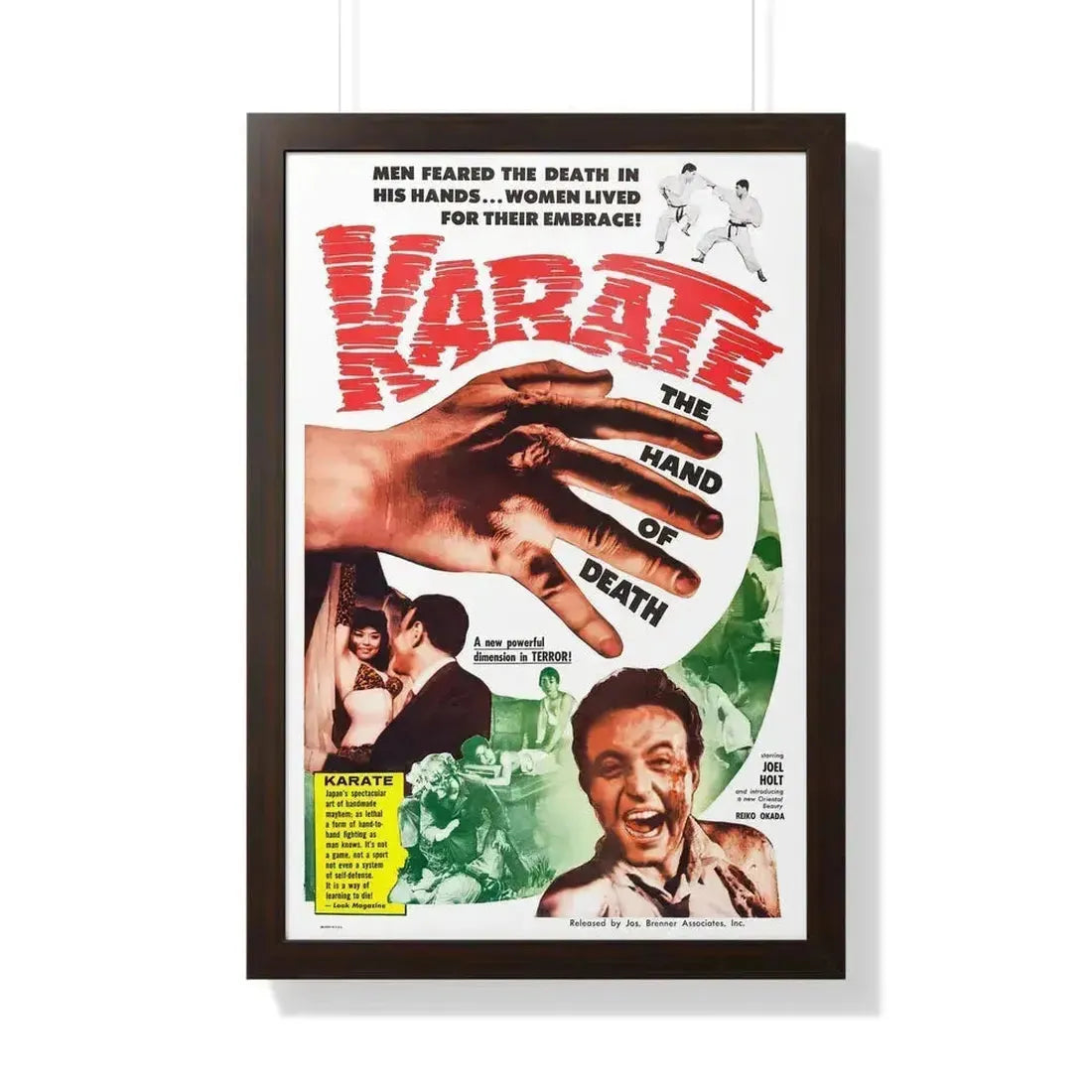 KARATE THE HAND OF DEATH 1961 - Framed Movie Poster 20" x 30" Walnut - The Sticker Space