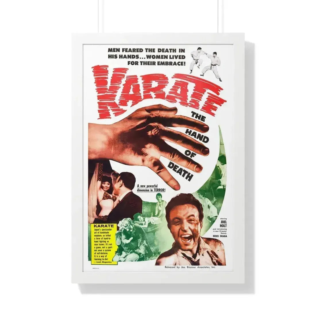KARATE THE HAND OF DEATH 1961 - Framed Movie Poster 20" x 30" White - The Sticker Space