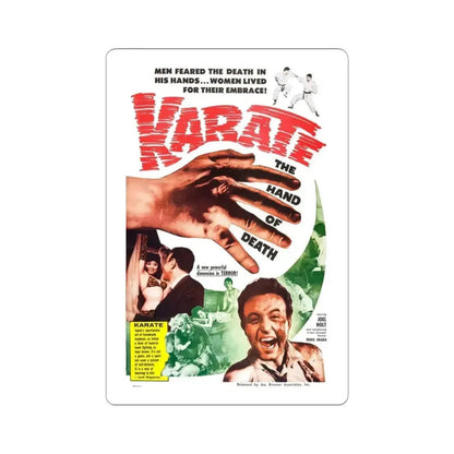 KARATE THE HAND OF DEATH 1961 Movie Poster - STICKER Vinyl Kiss-Cut Decal 4 Inch White - The Sticker Space