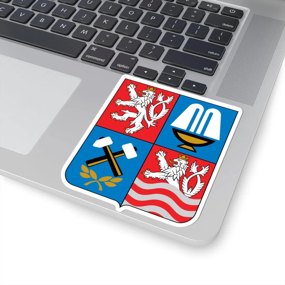 Karlovy Vary Region CoA CZ (Czech Republic) (Coat of Arms) STICKER Vinyl Kiss-Cut Decal - The Sticker Space