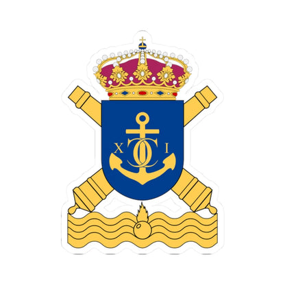 Karlskrona kustartilleriregemente vapen (Sweden) (Coat of Arms) STICKER Vinyl Kiss-Cut Decal 2 Inch White - The Sticker Space