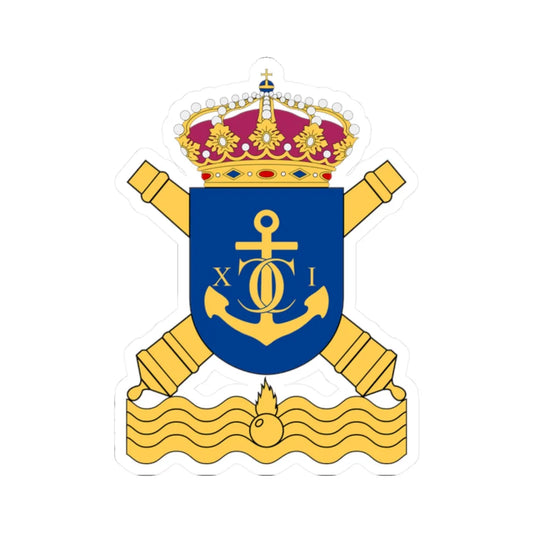 Karlskrona kustartilleriregemente vapen (Sweden) (Coat of Arms) STICKER Vinyl Kiss-Cut Decal 2 Inch White - The Sticker Space