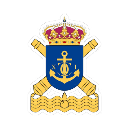 Karlskrona kustartilleriregemente vapen (Sweden) (Coat of Arms) STICKER Vinyl Kiss-Cut Decal 3 Inch White - The Sticker Space