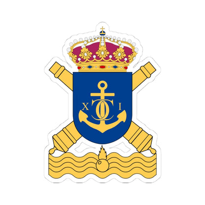 Karlskrona kustartilleriregemente vapen (Sweden) (Coat of Arms) STICKER Vinyl Kiss-Cut Decal 4 Inch White - The Sticker Space