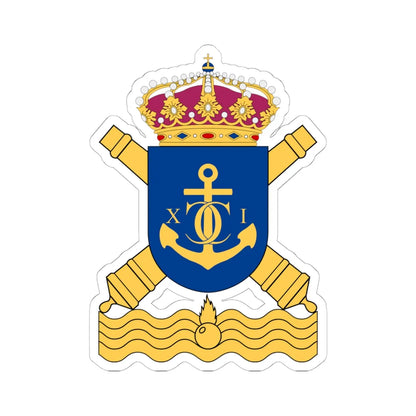 Karlskrona kustartilleriregemente vapen (Sweden) (Coat of Arms) STICKER Vinyl Kiss-Cut Decal 6 Inch White - The Sticker Space