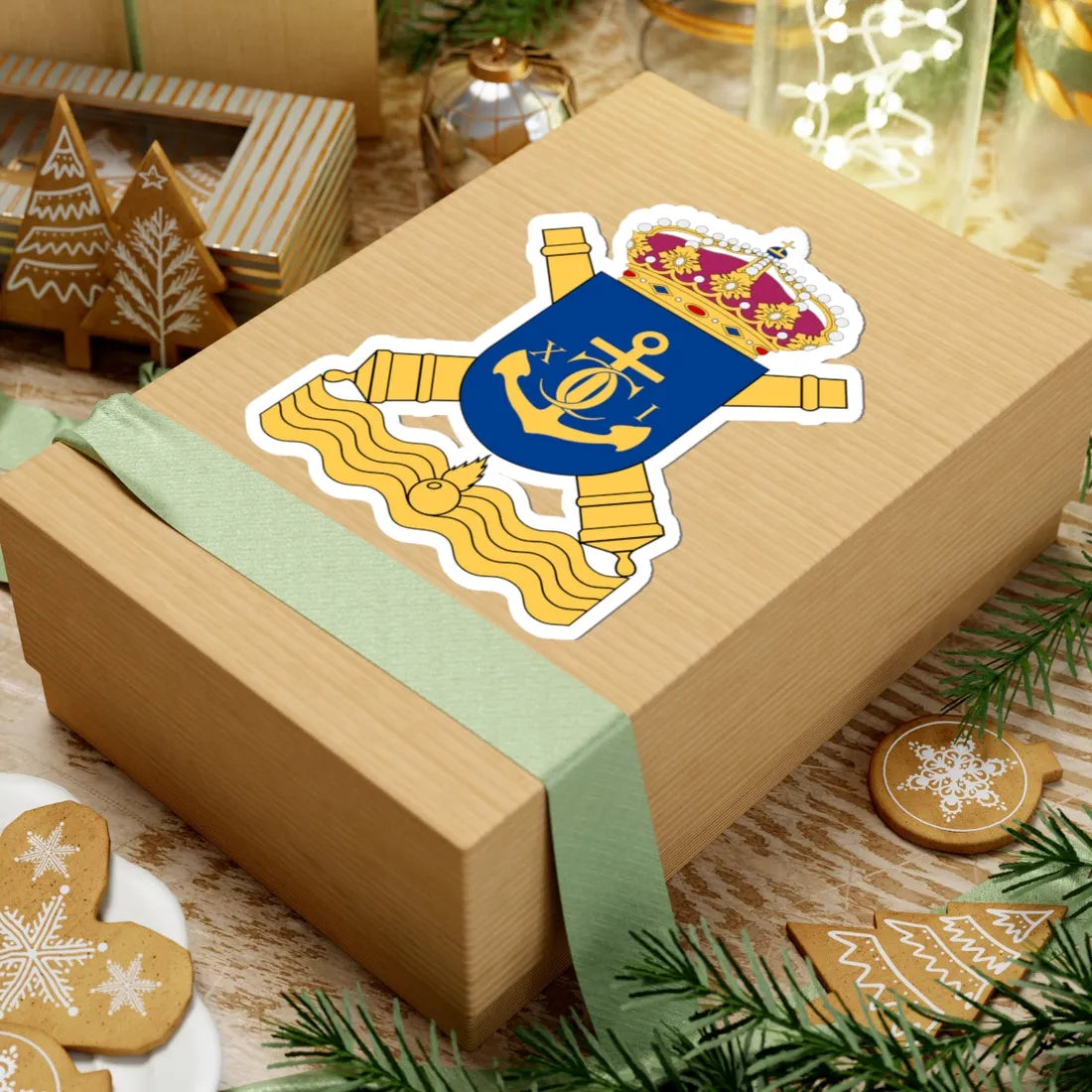 Karlskrona kustartilleriregemente vapen (Sweden) (Coat of Arms) STICKER Vinyl Kiss-Cut Decal - The Sticker Space