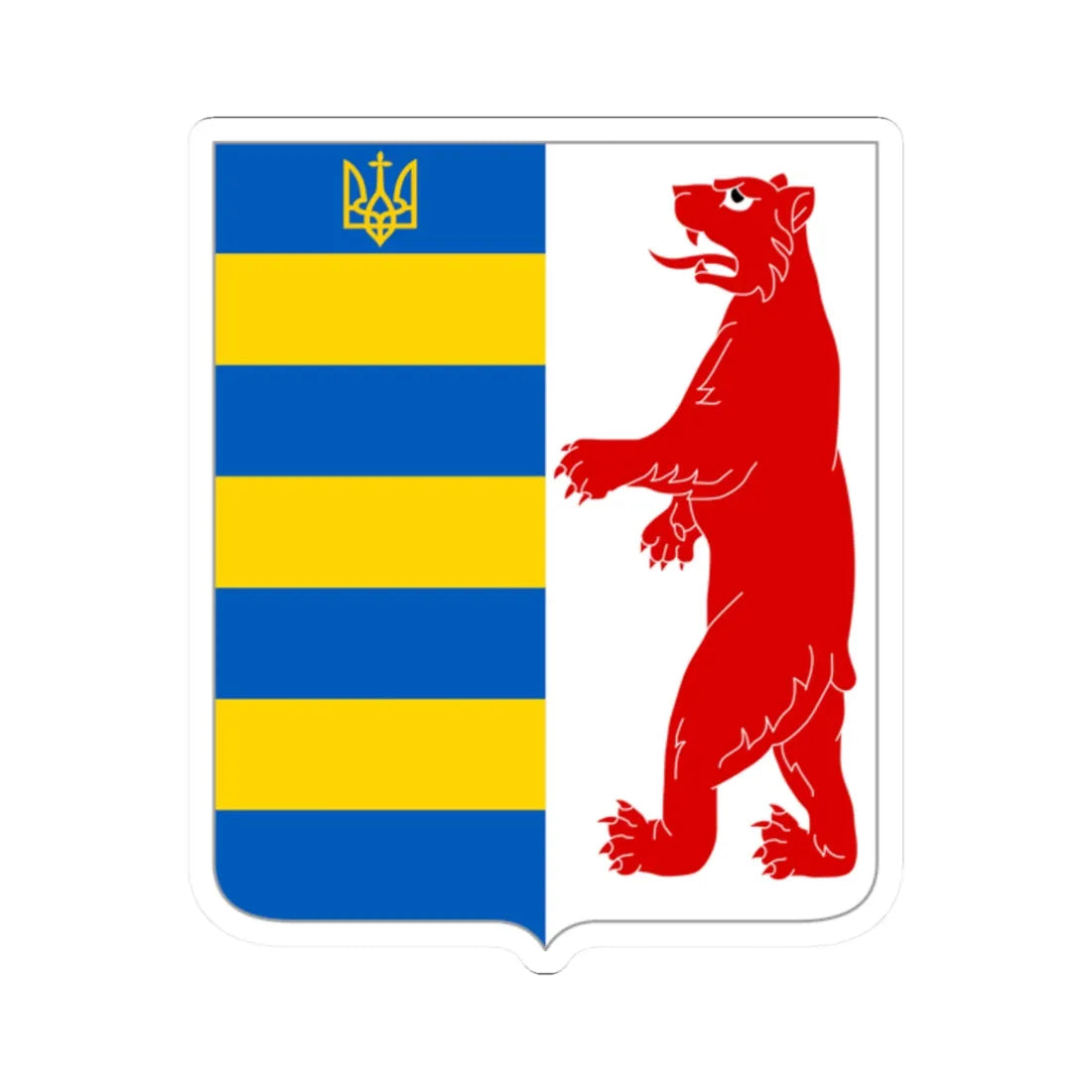 Karptska Ukraina COA (Ukraine) (Coat of Arms) STICKER Vinyl Kiss-Cut Decal 2 Inch White - The Sticker Space