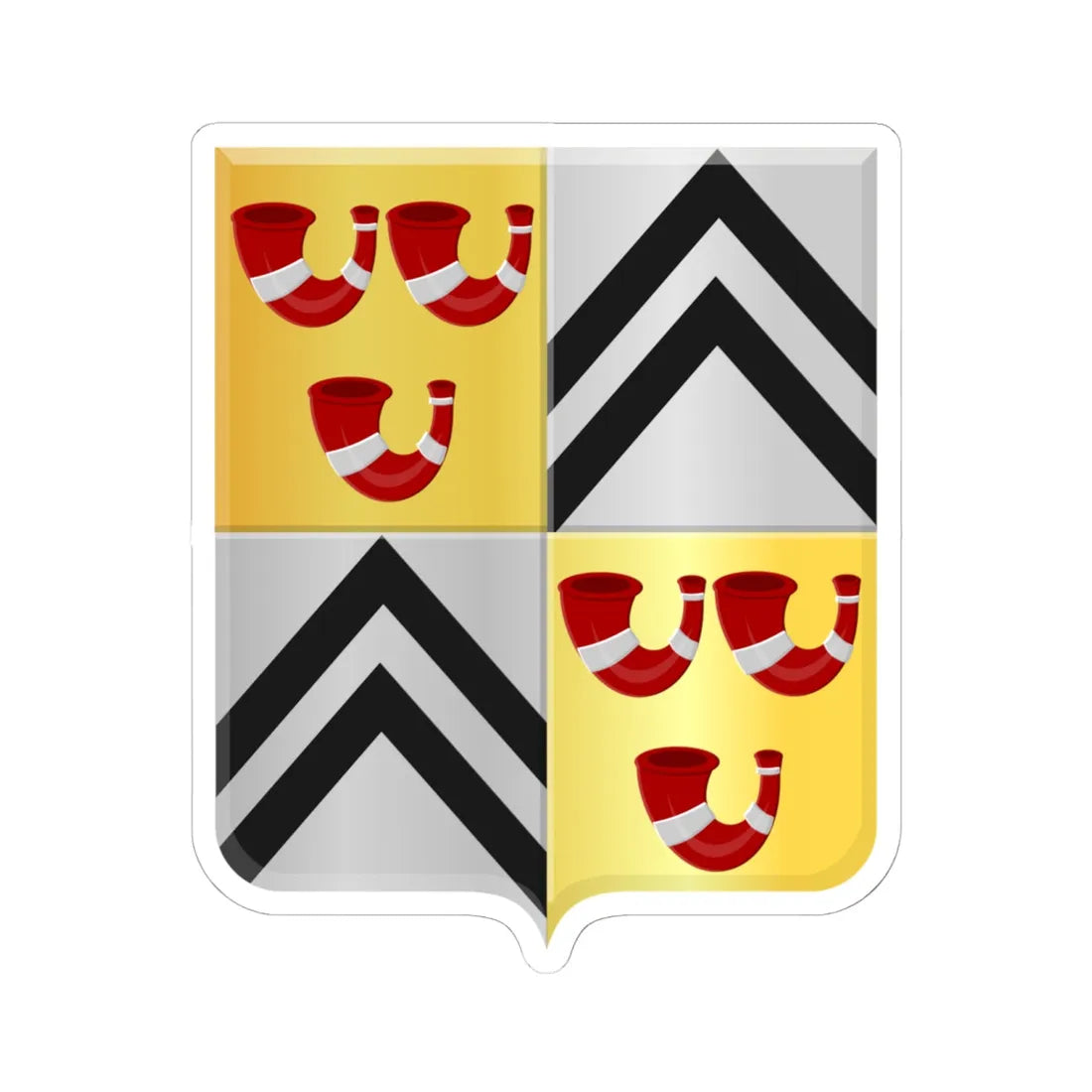 Kasteelbrakel wapen (Belgium) (Coat of Arms) STICKER Vinyl Kiss-Cut Decal 6 Inch White - The Sticker Space