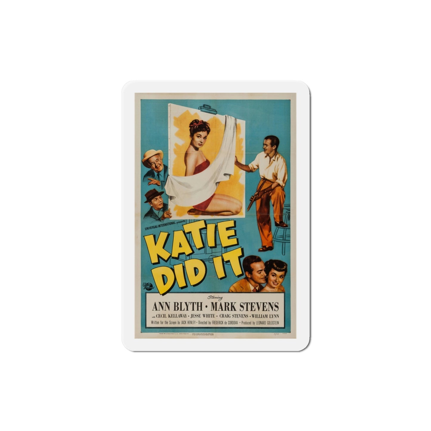 Katie Did It 1950 Movie Poster Die-Cut Magnet-3 Inch-The Sticker Space