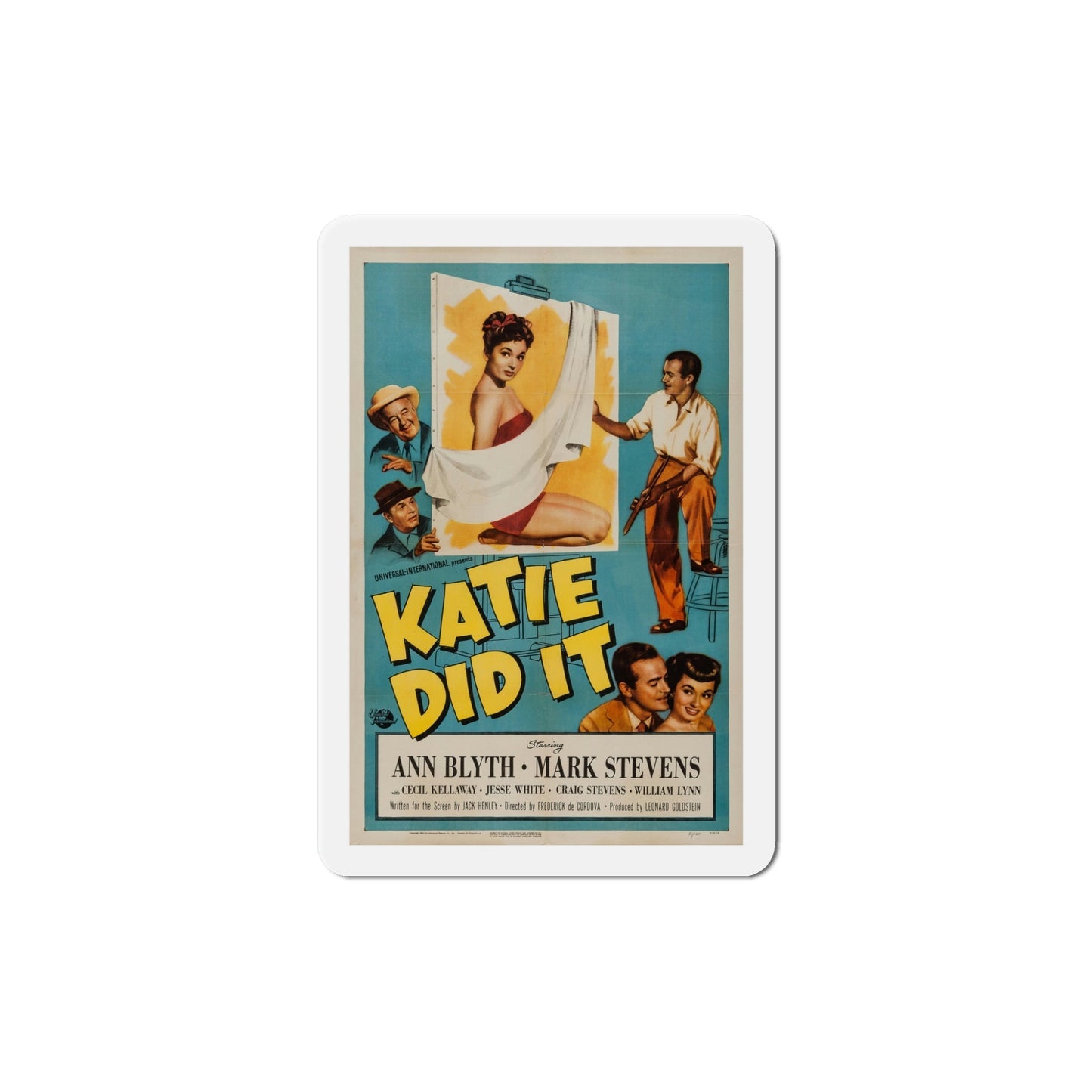 Katie Did It 1950 Movie Poster Die-Cut Magnet-5 Inch-The Sticker Space