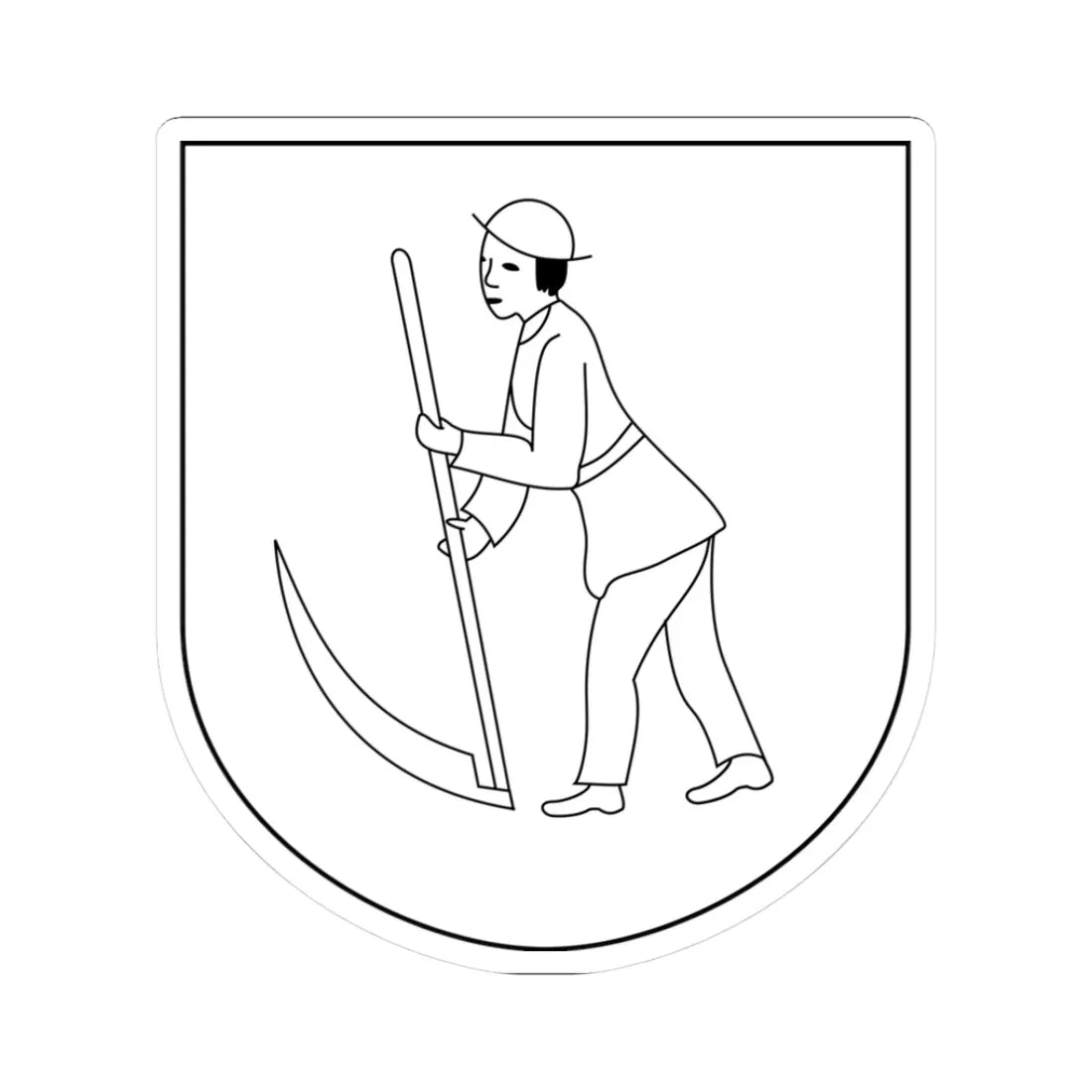 Katowice-Dąbrówka Mała COA 1930 (Poland) (Coat of Arms) STICKER Vinyl Kiss-Cut Decal 3 Inch White - The Sticker Space