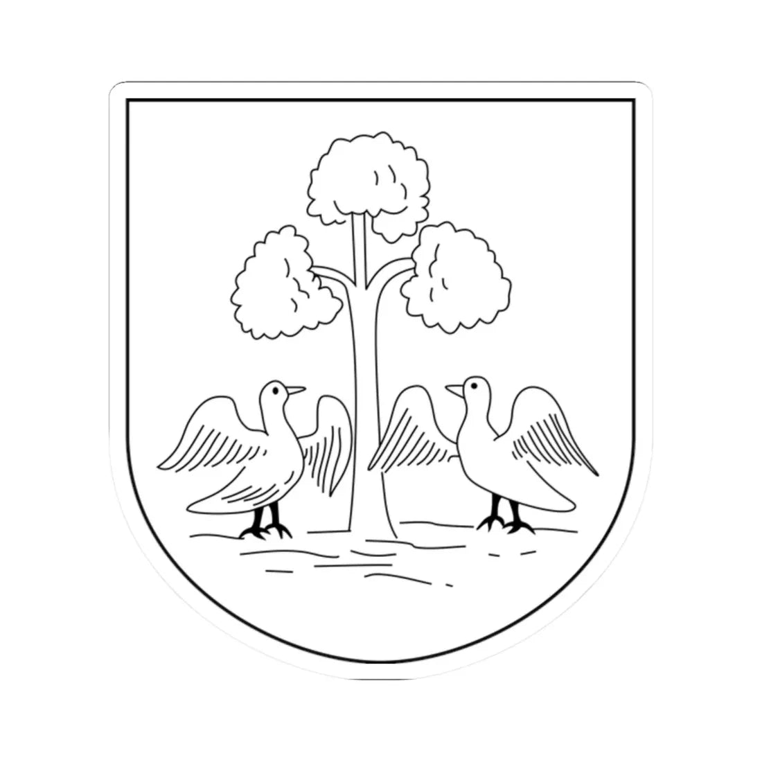 Katowice-Ligota COA 1930 (Poland) (Coat of Arms) STICKER Vinyl Kiss-Cut Decal 2 Inch White - The Sticker Space