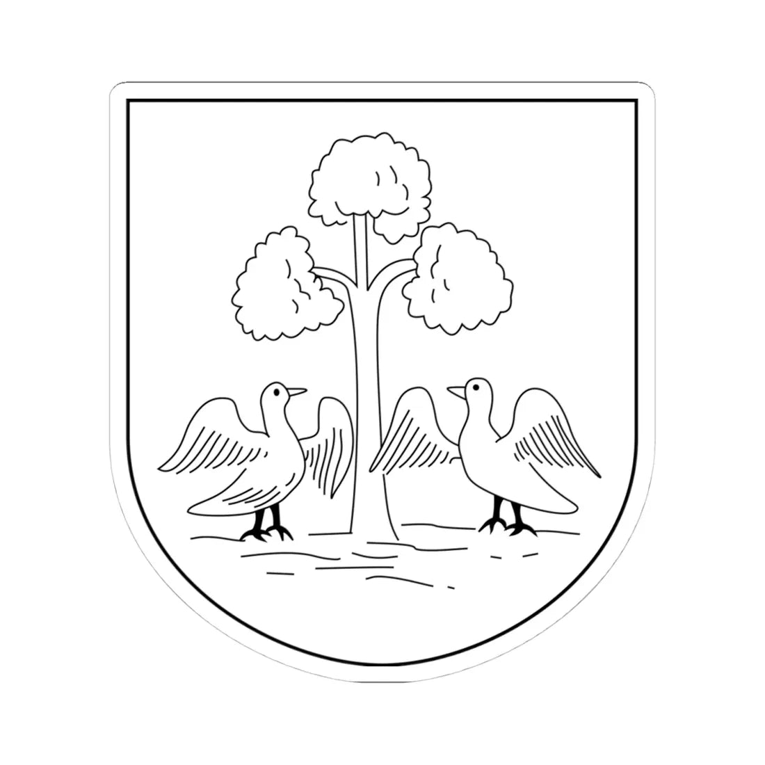 Katowice-Ligota COA 1930 (Poland) (Coat of Arms) STICKER Vinyl Kiss-Cut Decal 4 Inch White - The Sticker Space