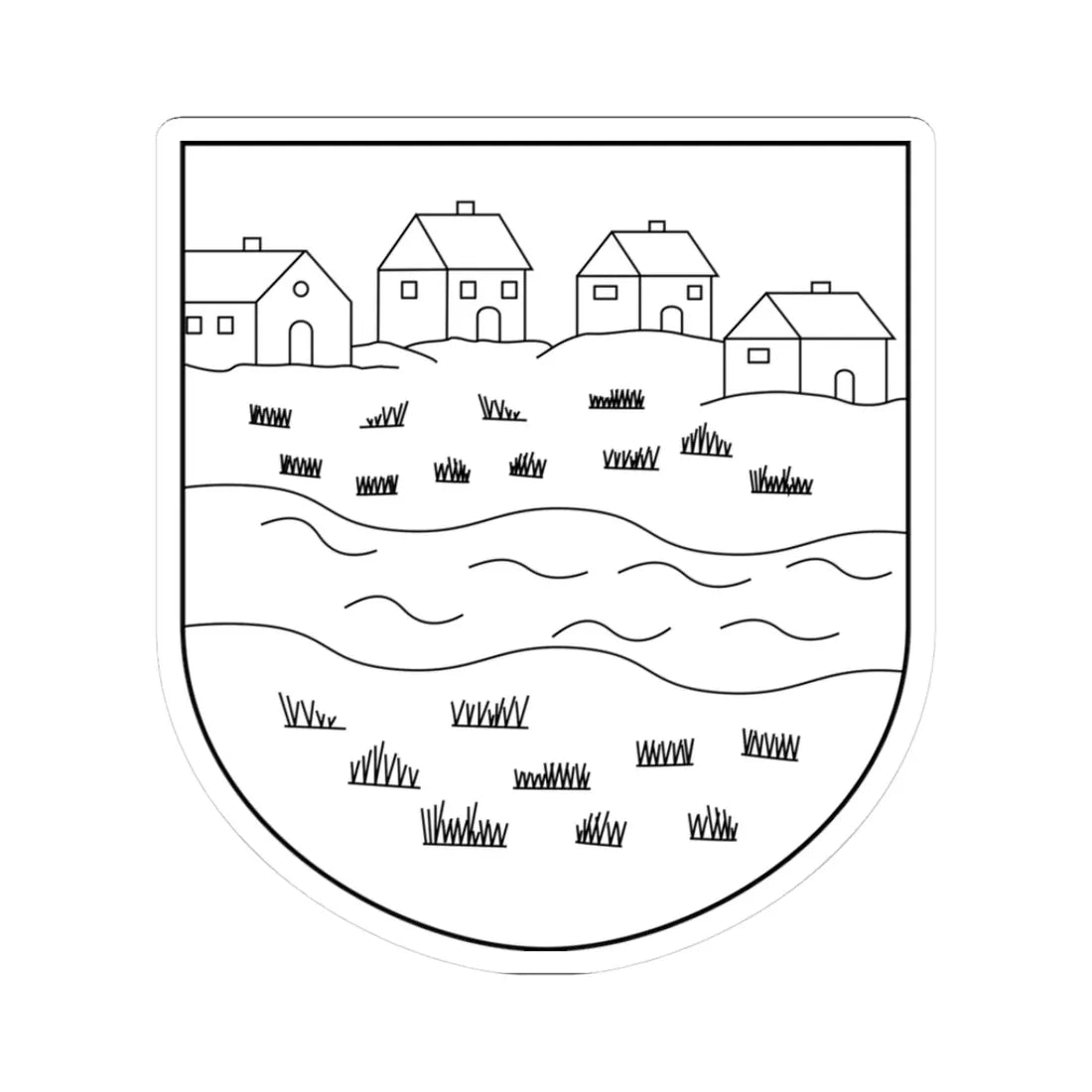 Katowice-Zarzecze COA 1930 (Poland) (Coat of Arms) STICKER Vinyl Kiss-Cut Decal 3 Inch White - The Sticker Space