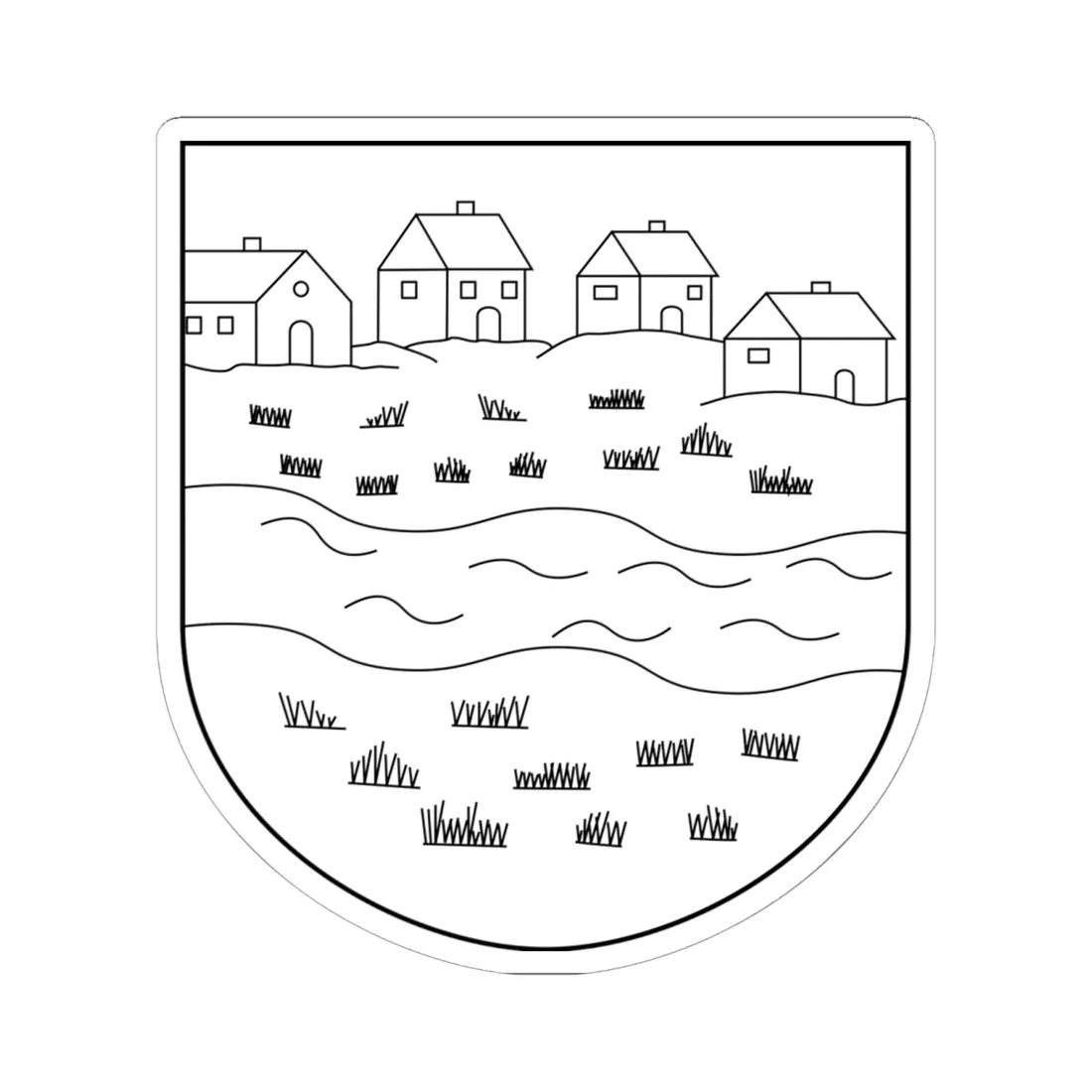 Katowice-Zarzecze COA 1930 (Poland) (Coat of Arms) STICKER Vinyl Kiss-Cut Decal 6 Inch White - The Sticker Space