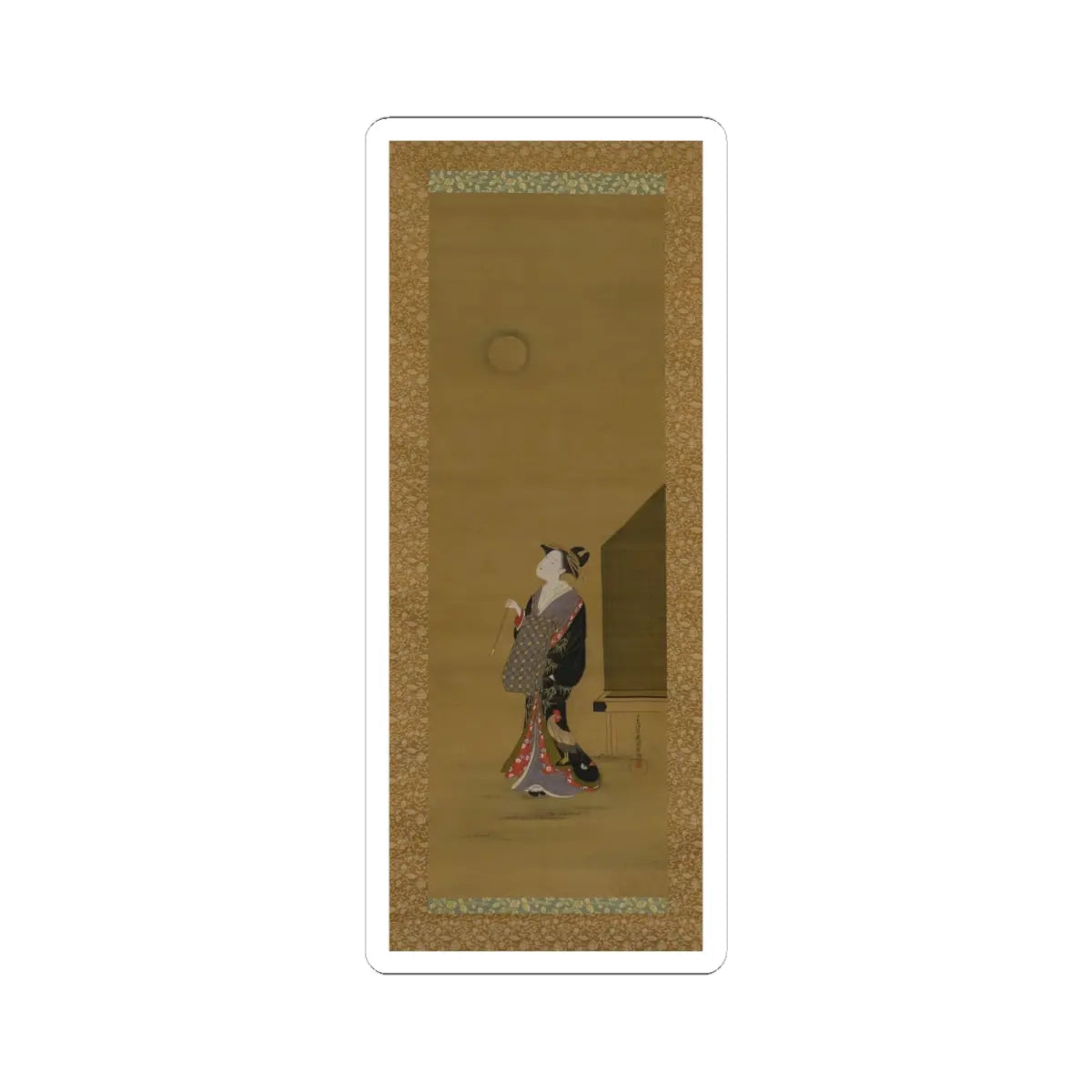 Katsukawa Shunchō - Beauty Looking at the Moon - 18th century v2 - STICKER Vinyl Kiss-Cut Decal