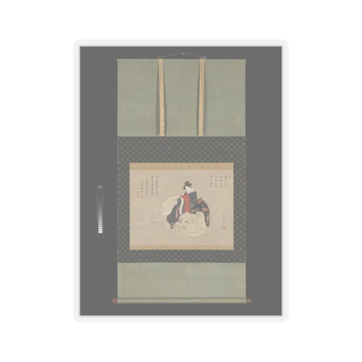 Katsukawa Shunshō 勝川春章 - Courtesan of Eguchi - painting-1770−80; v2 - STICKER Vinyl Kiss-Cut Decal