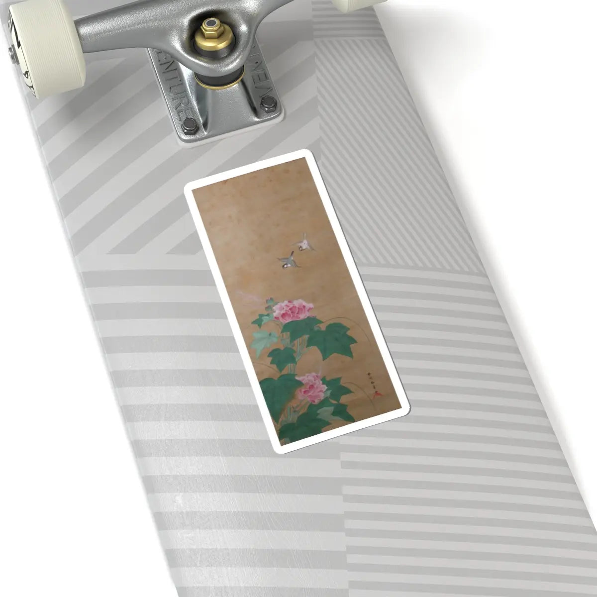 Katsukawa Shunshō　勝川春章 - Rose Mallow (Fuyō) - 18th century v1 - STICKER Vinyl Kiss-Cut Decal