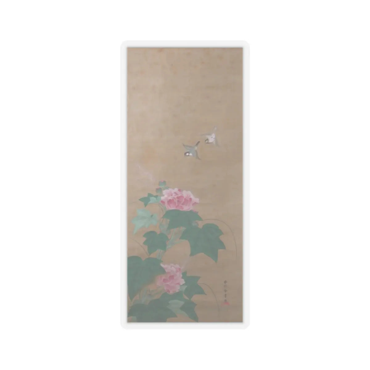 Katsukawa Shunshō　勝川春章 - Rose Mallow (Fuyō) - 18th century v1 - STICKER Vinyl Kiss-Cut Decal