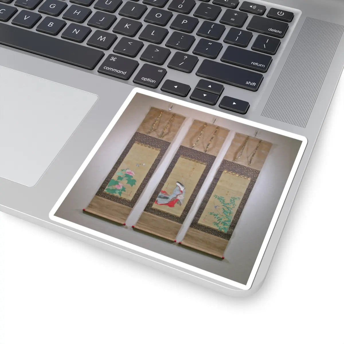 Katsukawa Shunshō　勝川春章 - Rose Mallow (Fuyō) - 18th century v3 - STICKER Vinyl Kiss-Cut Decal