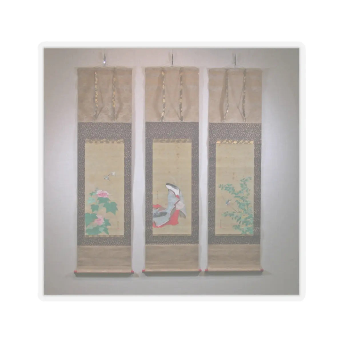 Katsukawa Shunshō　勝川春章 - Rose Mallow (Fuyō) - 18th century v3 - STICKER Vinyl Kiss-Cut Decal