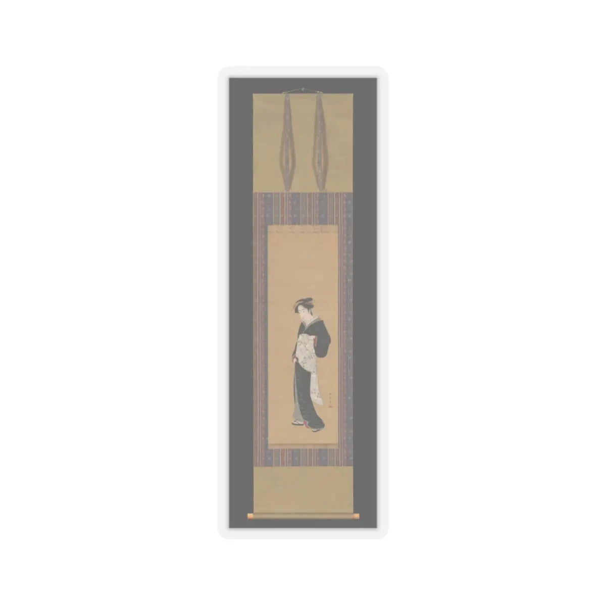 Katsukawa Shunshō 勝川春章 - Woman in a Black Kimono - 1783–89 v2 - STICKER Vinyl Kiss-Cut Decal