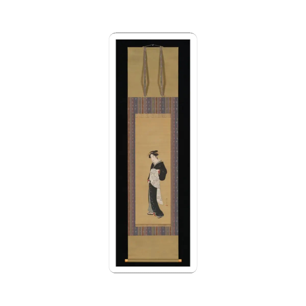 Katsukawa Shunshō 勝川春章 - Woman in a Black Kimono - 1783–89 v2 - STICKER Vinyl Kiss-Cut Decal