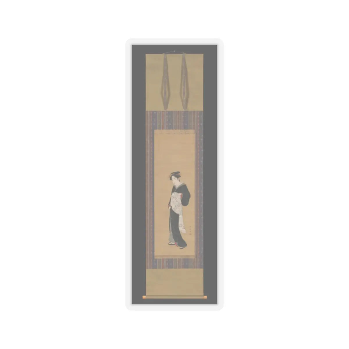 Katsukawa Shunshō 勝川春章 - Woman in a Black Kimono - 1783–89 v2 - STICKER Vinyl Kiss-Cut Decal