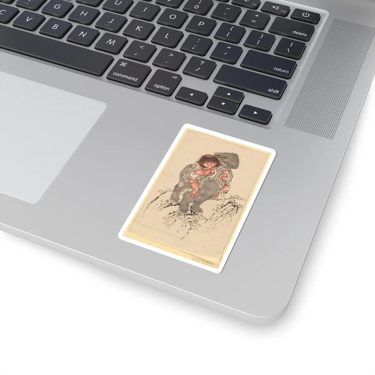 Katsushika Hokusai - Sakata Kintoki Riding on Bear's Back - 18th–19th century - STICKER Vinyl Kiss-Cut Decal