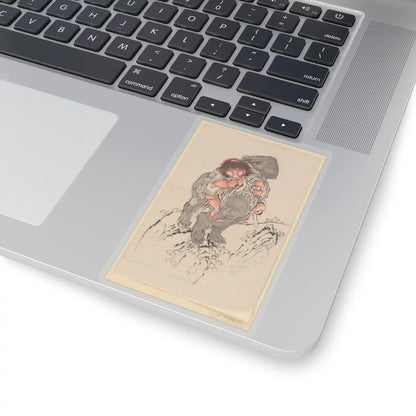 Katsushika Hokusai - Sakata Kintoki Riding on Bear's Back - 18th–19th century - STICKER Vinyl Kiss-Cut Decal