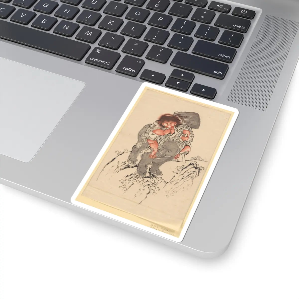 Katsushika Hokusai - Sakata Kintoki Riding on Bear's Back - 18th–19th century - STICKER Vinyl Kiss-Cut Decal