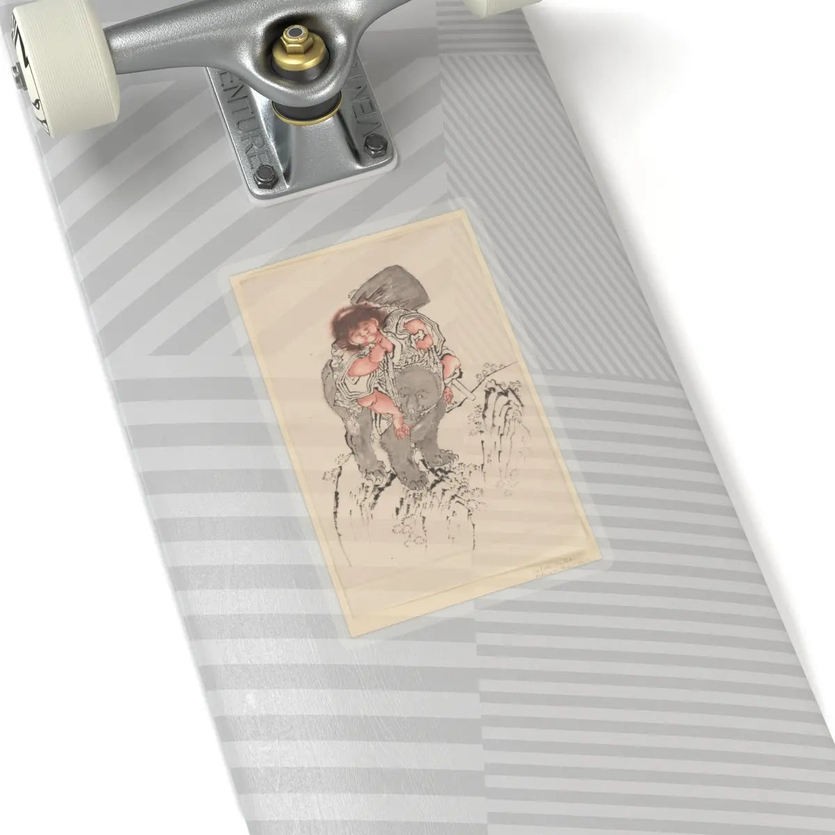 Katsushika Hokusai - Sakata Kintoki Riding on Bear's Back - 18th–19th century - STICKER Vinyl Kiss-Cut Decal