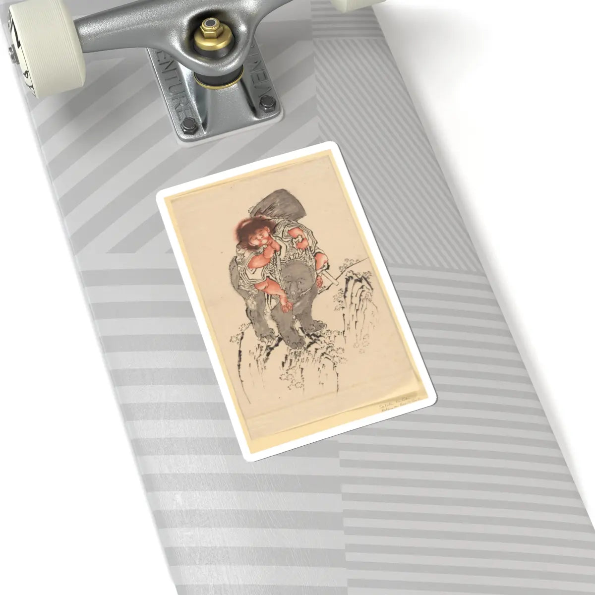 Katsushika Hokusai - Sakata Kintoki Riding on Bear's Back - 18th–19th century - STICKER Vinyl Kiss-Cut Decal
