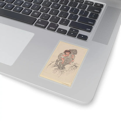 Katsushika Hokusai - Sakata Kintoki Riding on Bear's Back - 18th–19th century - STICKER Vinyl Kiss-Cut Decal