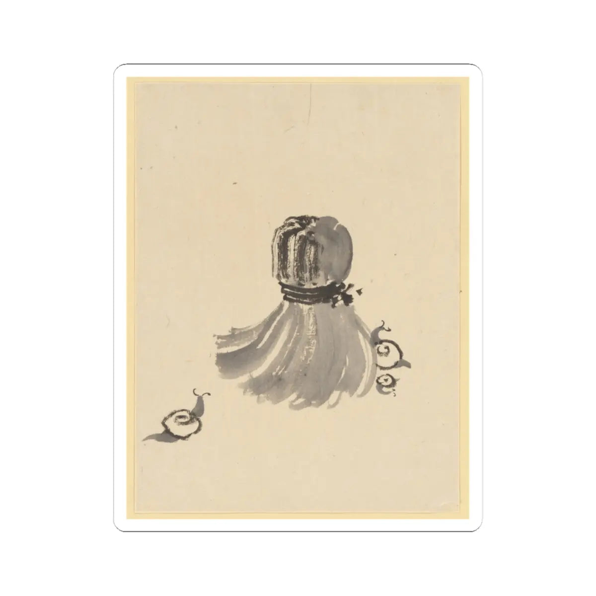 Katsushika Hokusai - Snails and Tawashi Scrubber - 18th–19th century - STICKER Vinyl Kiss-Cut Decal