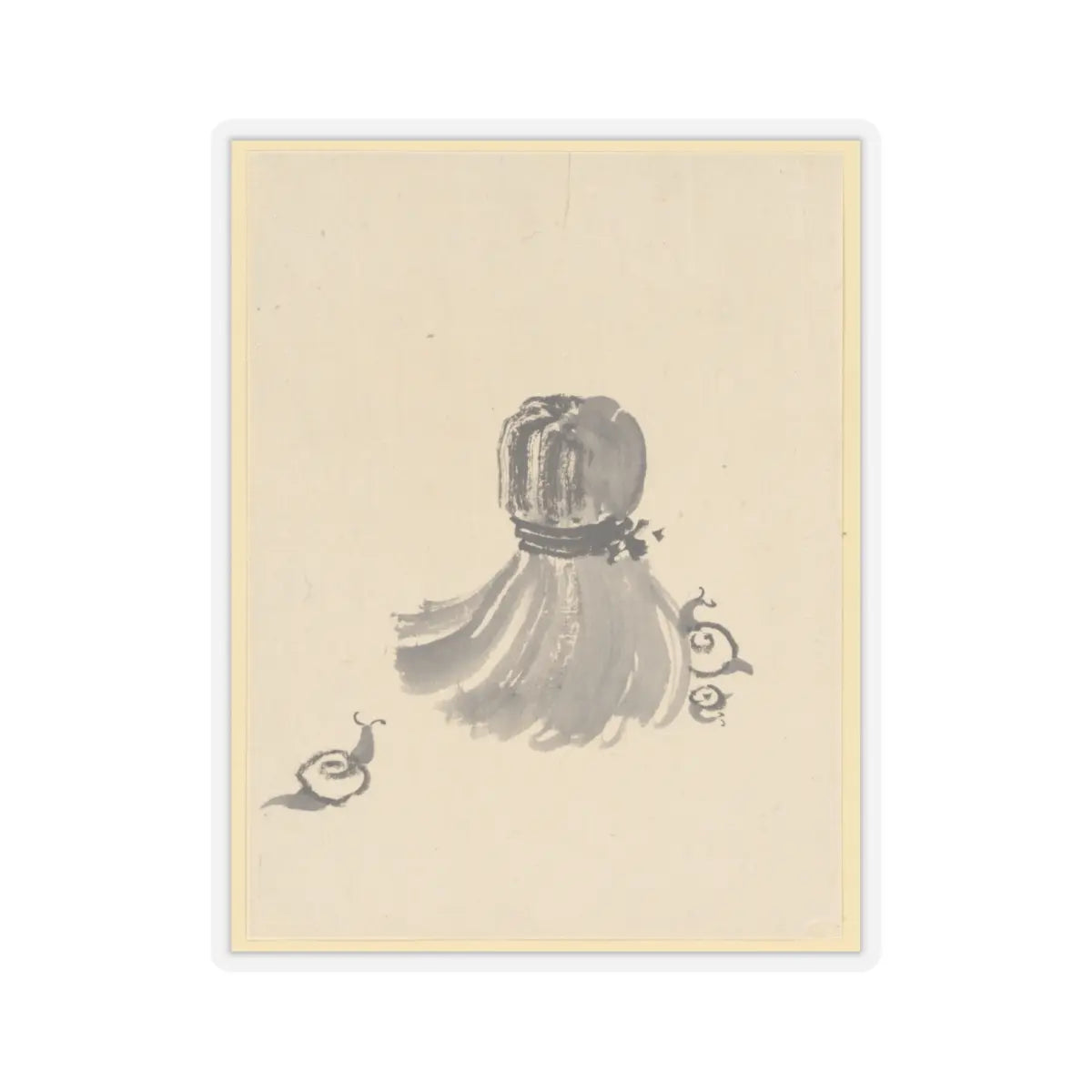 Katsushika Hokusai - Snails and Tawashi Scrubber - 18th–19th century - STICKER Vinyl Kiss-Cut Decal