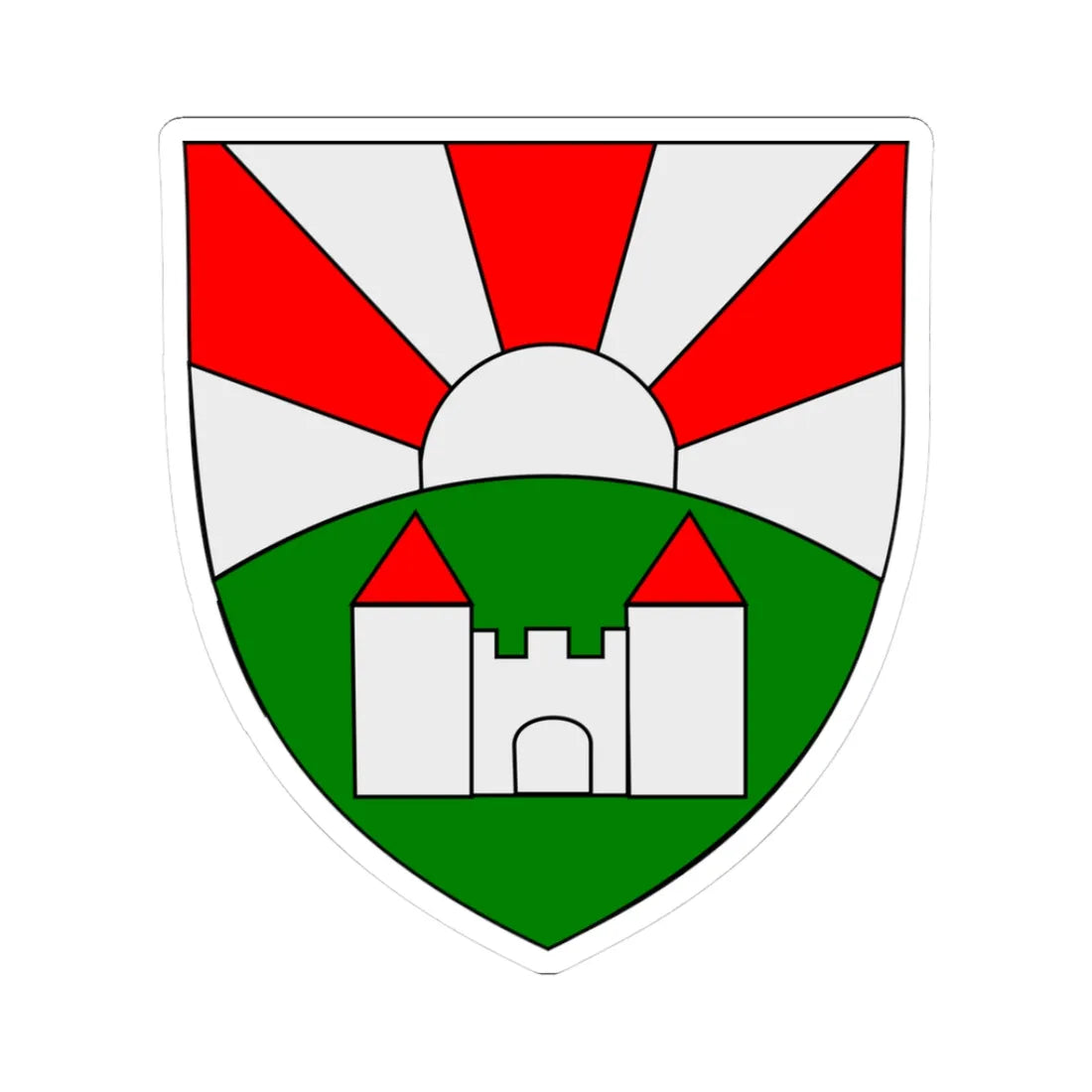 Katzelsdorf Lower Austria CoA (Austria) (Coat of Arms) STICKER Vinyl Kiss-Cut Decal 3 Inch White - The Sticker Space