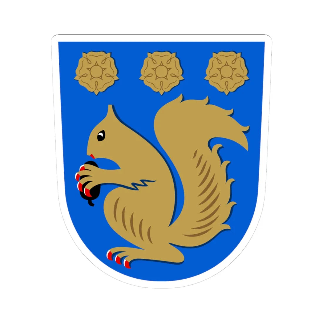 Kauniainen.vaakuna (Finland) (Coat of Arms) STICKER Vinyl Kiss-Cut Decal 3 Inch White - The Sticker Space