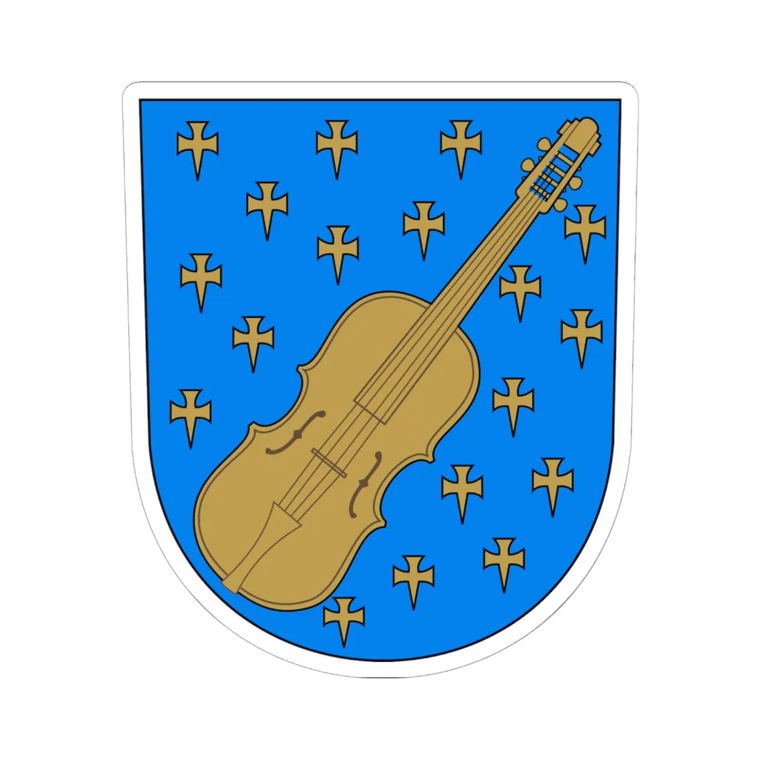 Kaustinen.vaakuna (Finland) (Coat of Arms) STICKER Vinyl Kiss-Cut Decal 6 Inch White - The Sticker Space