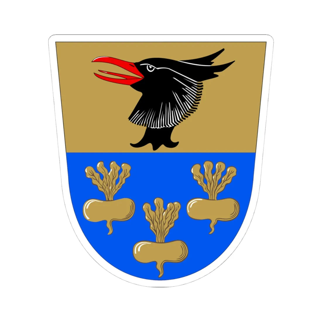 Kauvatsa.vaakuna (Finland) (Coat of Arms) STICKER Vinyl Kiss-Cut Decal 4 Inch White - The Sticker Space