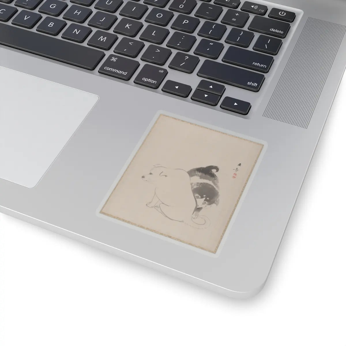 Kawabata Gyokushō - A Pair of Puppies - ca. 1887–92 - STICKER Vinyl Kiss-Cut Decal