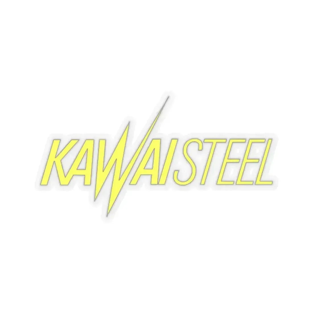 Kawai Steel (yellow) (Logo) STICKER Vinyl Kiss-Cut Decal 3 Inch Transparent - The Sticker Space