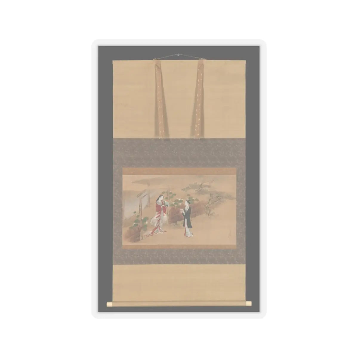 Kawamata Tsunemasa - Evening Faces chapter from The Tale of Genji (Genji monogatari) - 18th century v2 - STICKER Vinyl Kiss-Cut Decal